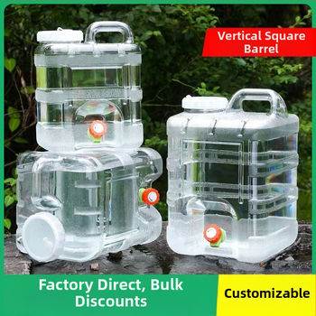 Vandens laikymo plastikinis kibiras su dangteliu ir čiaupą buitiniam vandens laikymo lauko kibirui, montuojamam ant transporto priemonės, savaeigiam vandens laikymo bakui, grynam mineraliniam vandeniui