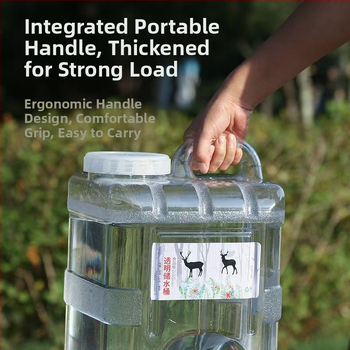 Vandens laikymo plastikinis kibiras su dangteliu ir čiaupą buitiniam vandens laikymo lauko kibirui, montuojamam ant transporto priemonės, savaeigiam vandens laikymo bakui, grynam mineraliniam vandeniui
