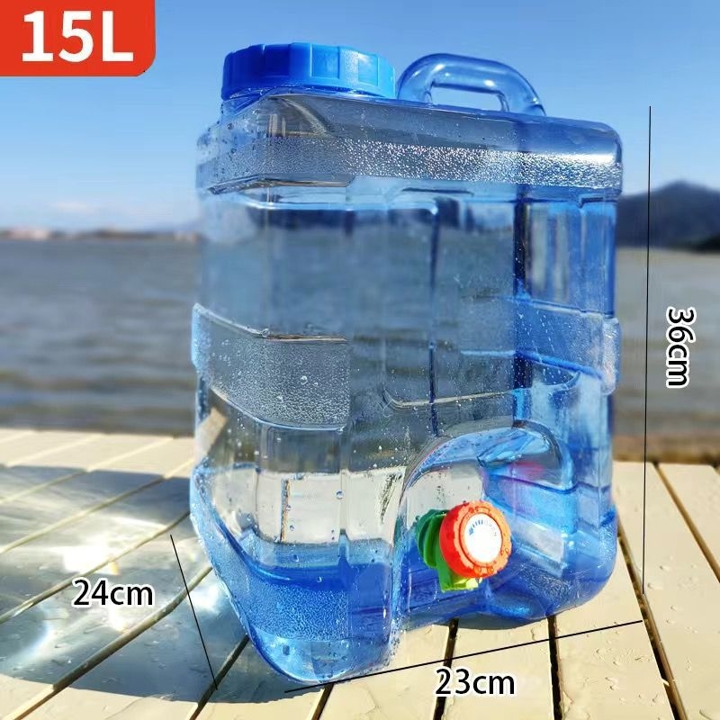 Vandens laikymo plastikinis kibiras su dangteliu ir čiaupą buitiniam vandens laikymo lauko kibirui, montuojamam ant transporto priemonės, savaeigiam vandens laikymo bakui, grynam mineraliniam vandeniui