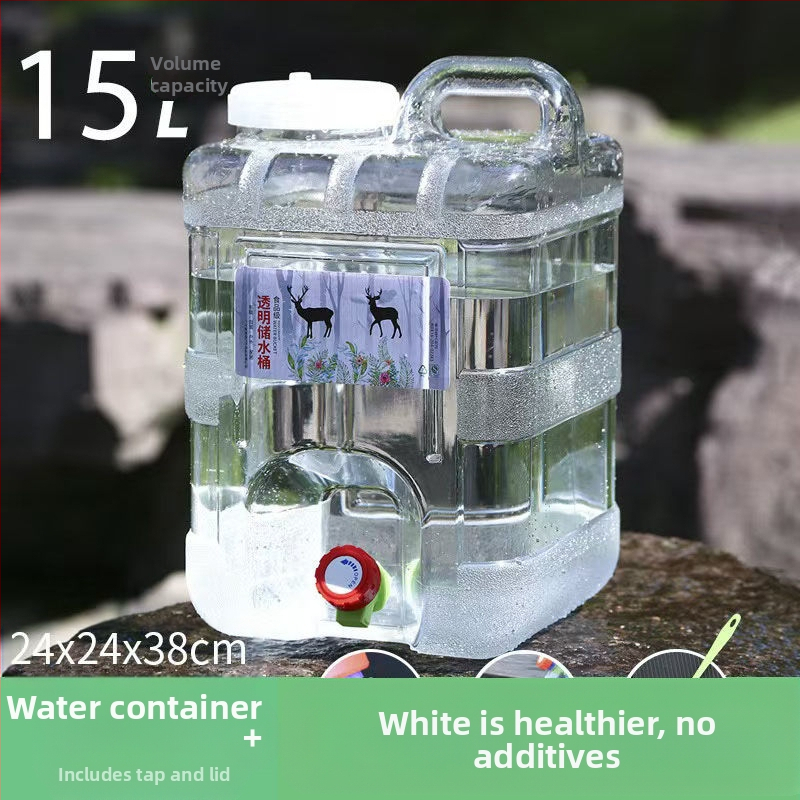 Vandens laikymo plastikinis kibiras su dangteliu ir čiaupą buitiniam vandens laikymo lauko kibirui, montuojamam ant transporto priemonės, savaeigiam vandens laikymo bakui, grynam mineraliniam vandeniui