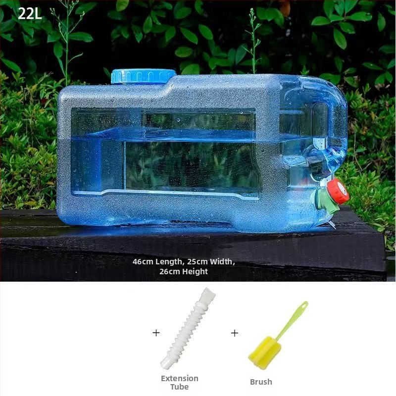 Vandens laikymo plastikinis kibiras su dangteliu ir čiaupą buitiniam vandens laikymo lauko kibirui, montuojamam ant transporto priemonės, savaeigiam vandens laikymo bakui, grynam mineraliniam vandeniui