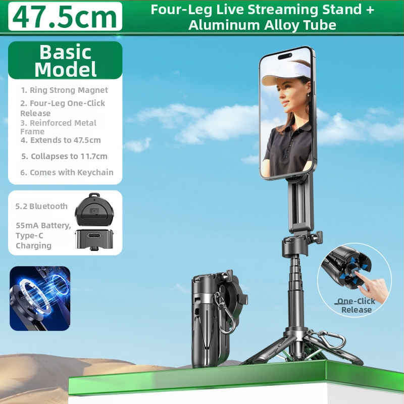 Tootja hulgimüük P15Mini P25T selfie-pulk mobiiltelefoni Bluetooth-magnetiline alus Vlogi video otseülekande statiiv