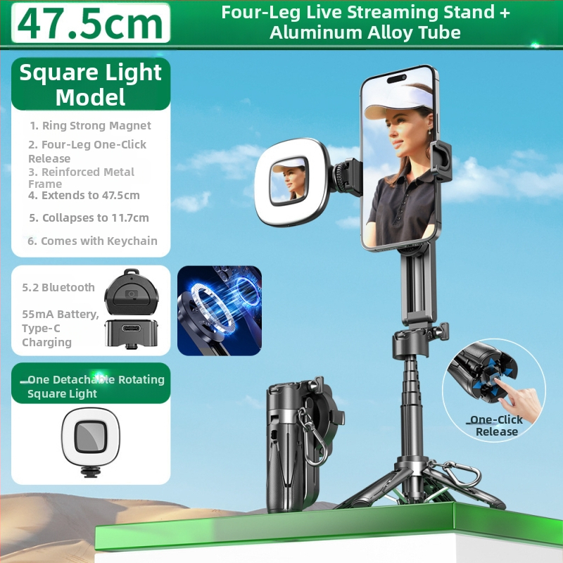 Tootja hulgimüük P15Mini P25T selfie-pulk mobiiltelefoni Bluetooth-magnetiline alus Vlogi video otseülekande statiiv
