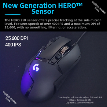 Logitech G502HERO Ενσύρματο ποντίκι παιχνιδιών Master se Ηλεκτρικό ανταγωνιστικό μηχανικό αντίβαρο για φαγητό κοτόπουλο cf Προγραμματισμός μακροεντολών Αποσυσκευασία