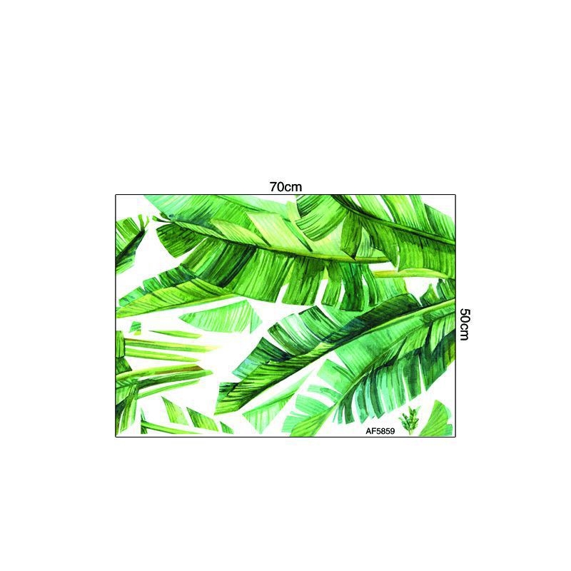 Rohelise lehega rohelise taimega potis seinamaaling, dekoratiivne PVC-kleebis JS-N, piiriülene elutoa taustaga seinale dekoratiivne seinakleebis