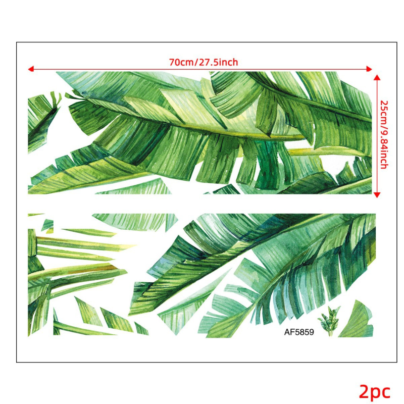 Rohelise lehega rohelise taimega potis seinamaaling, dekoratiivne PVC-kleebis JS-N, piiriülene elutoa taustaga seinale dekoratiivne seinakleebis