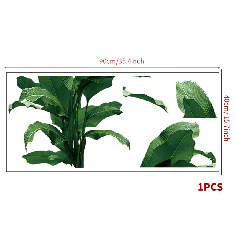 Rohelise lehega rohelise taimega potis seinamaaling, dekoratiivne PVC-kleebis JS-N, piiriülene elutoa taustaga seinale dekoratiivne seinakleebis