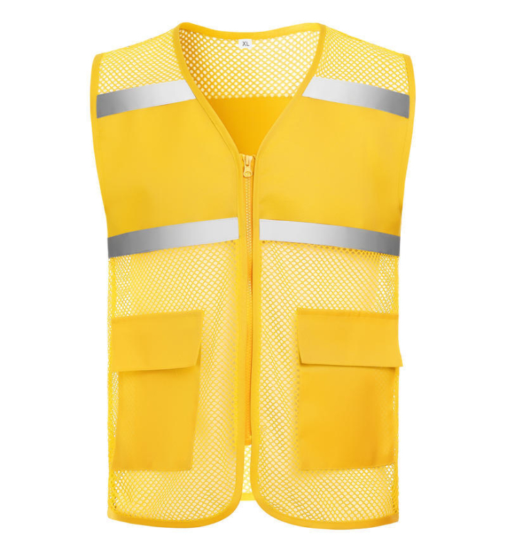 Helkurvest, rõivad, liiklus, ehitusplatsi ehitus, kollane vest, hingav sanitaartehniline töötaja, töö, meeste kohandatud trükitud logo