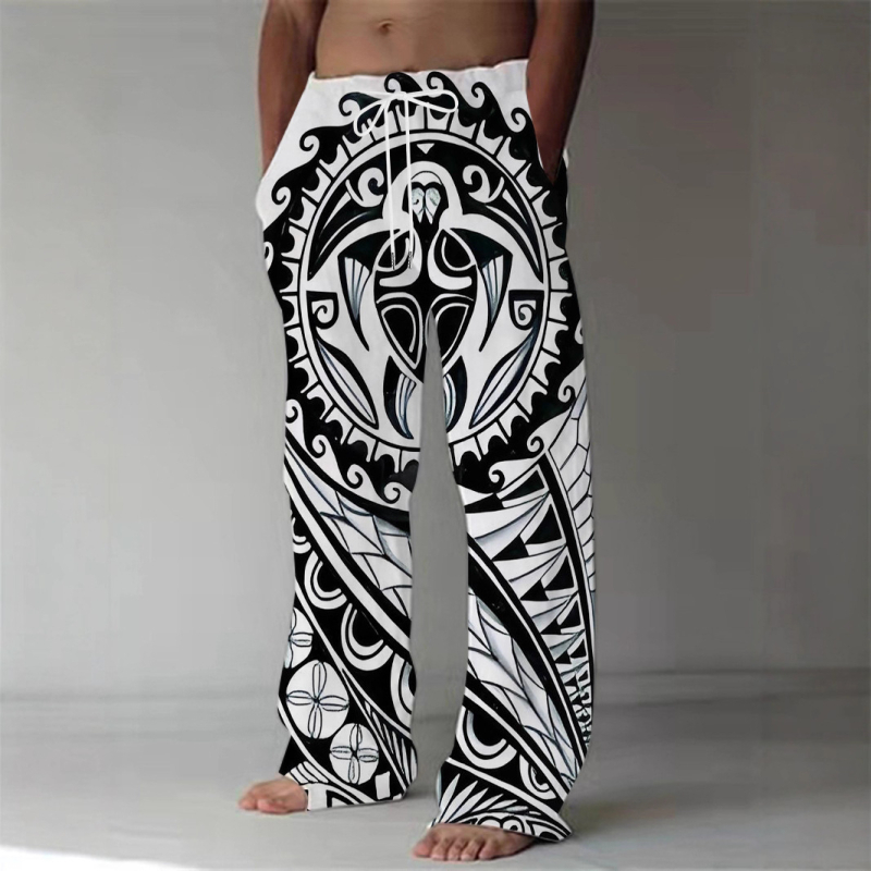 Lahedad trendikad uued piiriülesed meeste pingutusnööriga spordi-vabaajapüksid Amazoni piiriülese 3D-printimisega Euroopa ja Ameerika stiilis