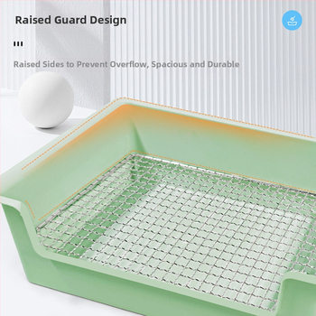 Τουαλέτα για κουνέλι, τσιντσιλά, ινδικό χοιρίδιο, μεγάλη τετράγωνη τουαλέτα για κατοικίδια με αντιανατροπή, προμήθειες για λεκάνη ούρων και κοπράνων