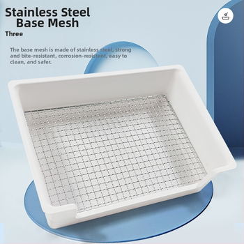 Τουαλέτα για κουνέλι, τσιντσιλά, ινδικό χοιρίδιο, μεγάλη τετράγωνη τουαλέτα για κατοικίδια με αντιανατροπή, προμήθειες για λεκάνη ούρων και κοπράνων