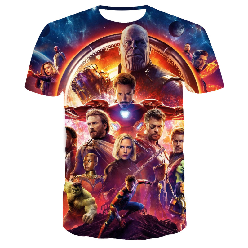 Piiriülene Avengers: EndGame Avengers 4 EndGame Quantum Battle lühikeste varrukatega T-särk 3D