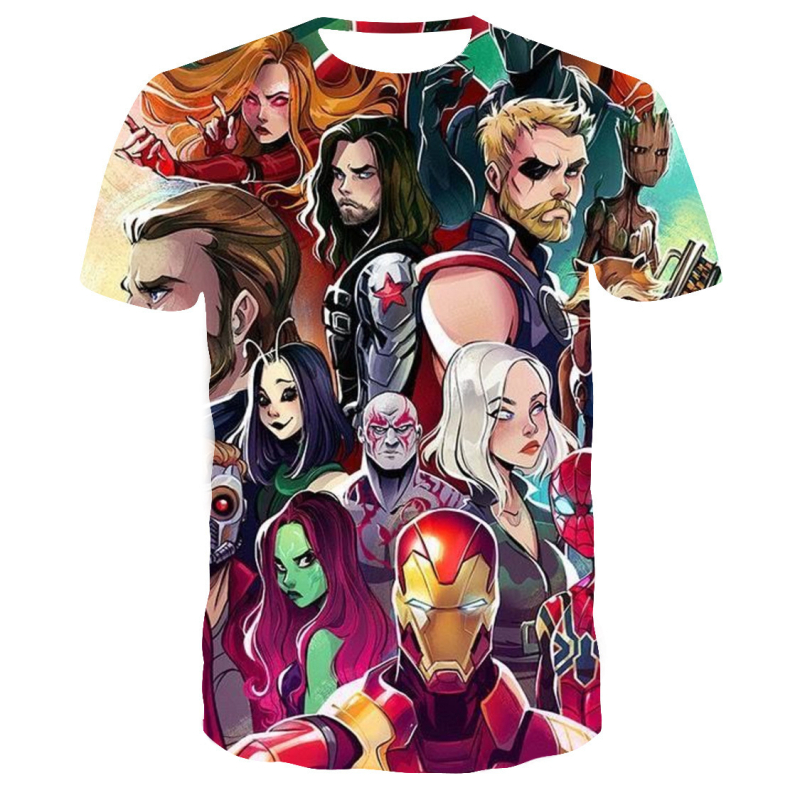 Piiriülene Avengers: EndGame Avengers 4 EndGame Quantum Battle lühikeste varrukatega T-särk 3D