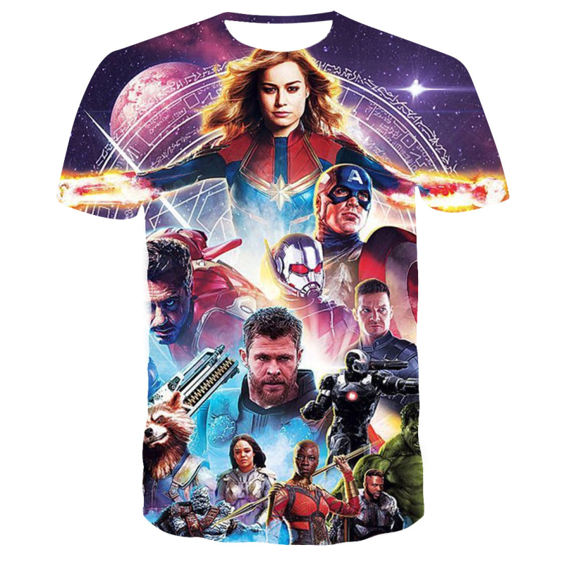 Piiriülene Avengers: EndGame Avengers 4 EndGame Quantum Battle lühikeste varrukatega T-särk 3D