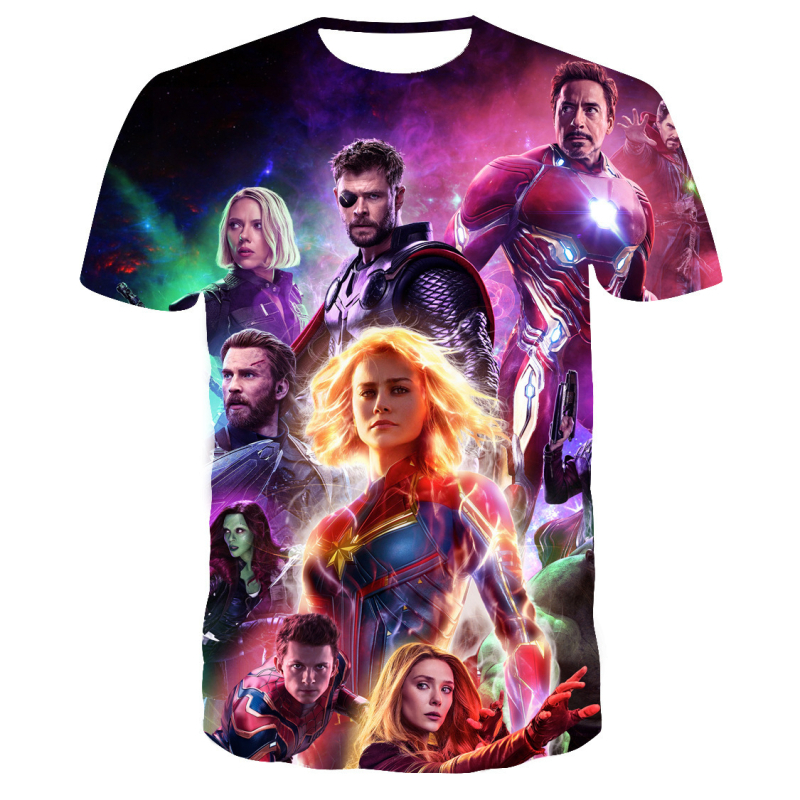 Piiriülene Avengers: EndGame Avengers 4 EndGame Quantum Battle lühikeste varrukatega T-särk 3D