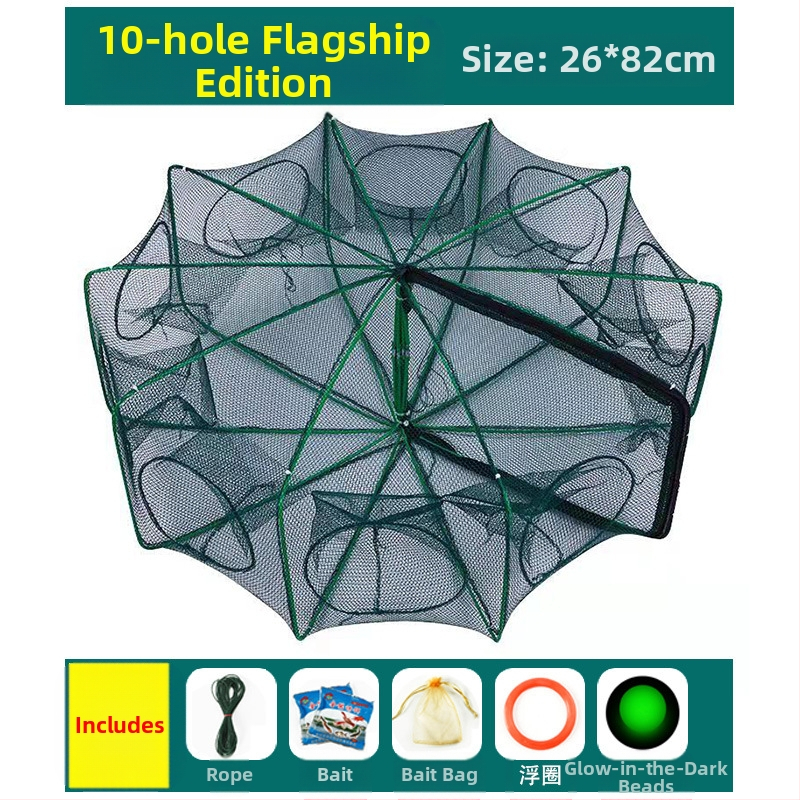 Kokkupandav krevetipüügivõrk, ainult sisse ja välja, angerjapüügivõrk, homaarivõrk, krevetivõrk, kalavõrk, krabipüügivõrk