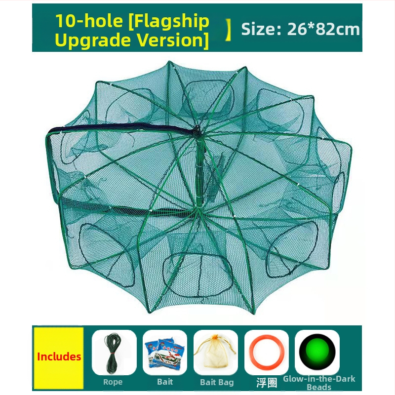 Kokkupandav krevetipüügivõrk, ainult sisse ja välja, angerjapüügivõrk, homaarivõrk, krevetivõrk, kalavõrk, krabipüügivõrk