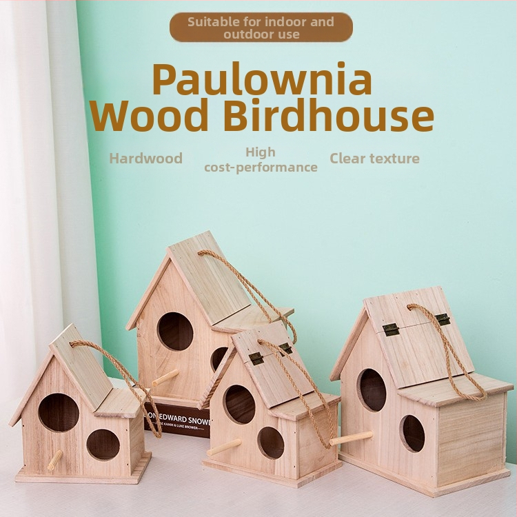 Linnupesa, papagoipesa, soe sigimiskast, õues kasutatav täispuidust rippuv pesa, linnumaja, tiigri nahast pojengist linnupesa, kooruv väike linnupesa