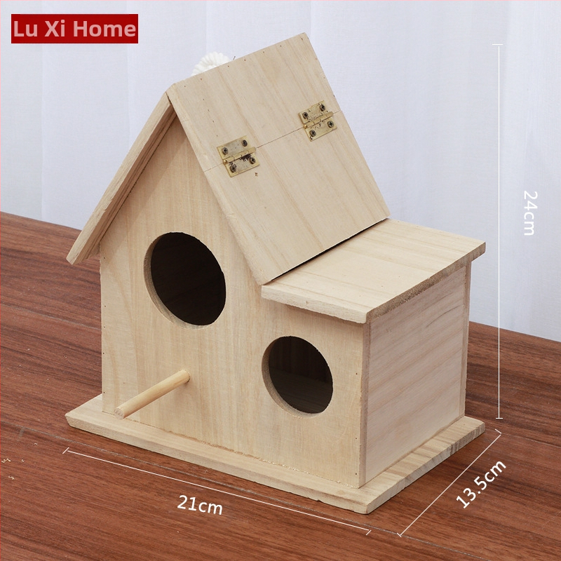 Linnupesa, papagoipesa, soe sigimiskast, õues kasutatav täispuidust rippuv pesa, linnumaja, tiigri nahast pojengist linnupesa, kooruv väike linnupesa