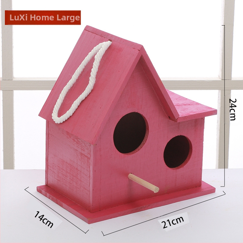 Linnupesa, papagoipesa, soe sigimiskast, õues kasutatav täispuidust rippuv pesa, linnumaja, tiigri nahast pojengist linnupesa, kooruv väike linnupesa