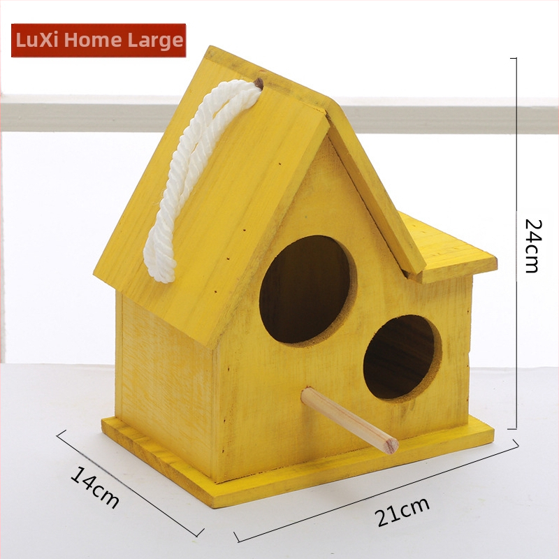 Linnupesa, papagoipesa, soe sigimiskast, õues kasutatav täispuidust rippuv pesa, linnumaja, tiigri nahast pojengist linnupesa, kooruv väike linnupesa