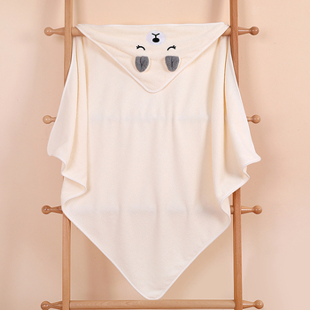 Kūdikio rankšluostis su danga naujagimiui, vaikiškas rankšluostis, sugeriantis, šiltas, koralų vilnos kepurė, nespyruoklinis