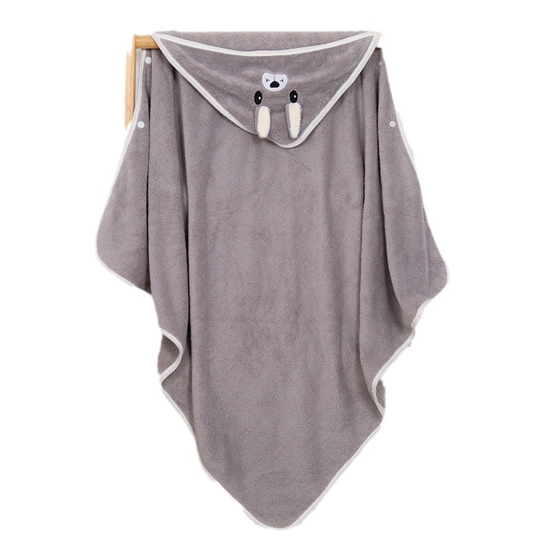 Beebikattega vannirätik, vastsündinu tekk, laste vannirätik, imav, soe, korallfliisist müts, löögikindel