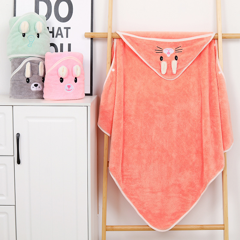 Kūdikio rankšluostis su danga naujagimiui, vaikiškas rankšluostis, sugeriantis, šiltas, koralų vilnos kepurė, nespyruoklinis