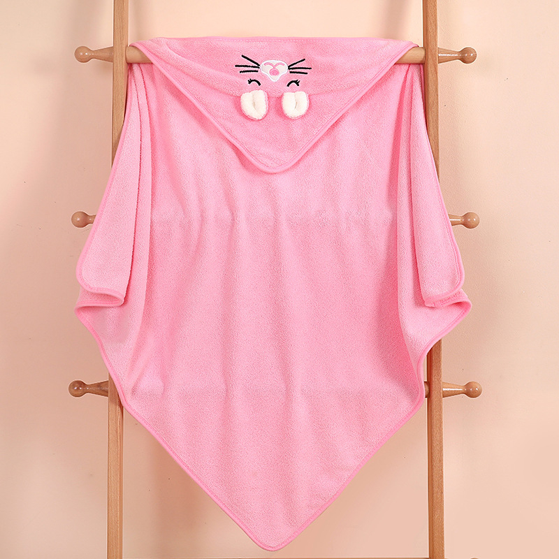 Kūdikio rankšluostis su danga naujagimiui, vaikiškas rankšluostis, sugeriantis, šiltas, koralų vilnos kepurė, nespyruoklinis