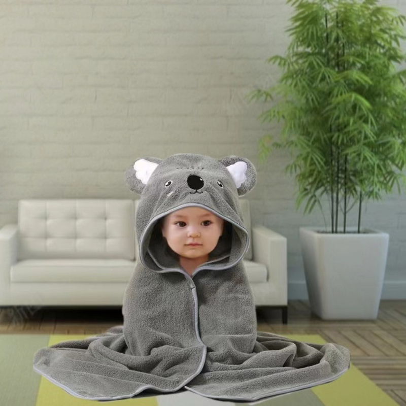 Kūdikio rankšluostis su danga naujagimiui, vaikiškas rankšluostis, sugeriantis, šiltas, koralų vilnos kepurė, nespyruoklinis