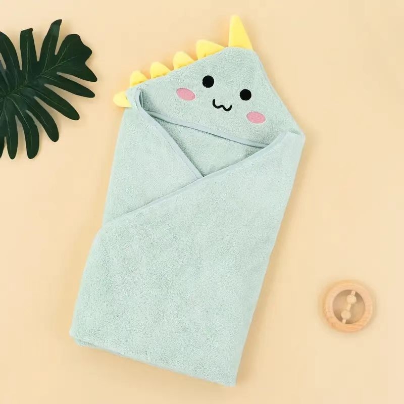 Kūdikio rankšluostis su danga naujagimiui, vaikiškas rankšluostis, sugeriantis, šiltas, koralų vilnos kepurė, nespyruoklinis