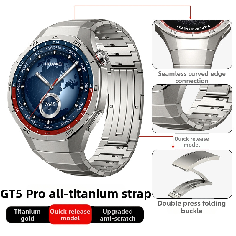 Tinka „Huawei Gt5/Pro Watch“ titano lydinio gryno titano dirželiui „GT4/Watch5/4/6“ verslo stiliaus laikrodžio dirželiui