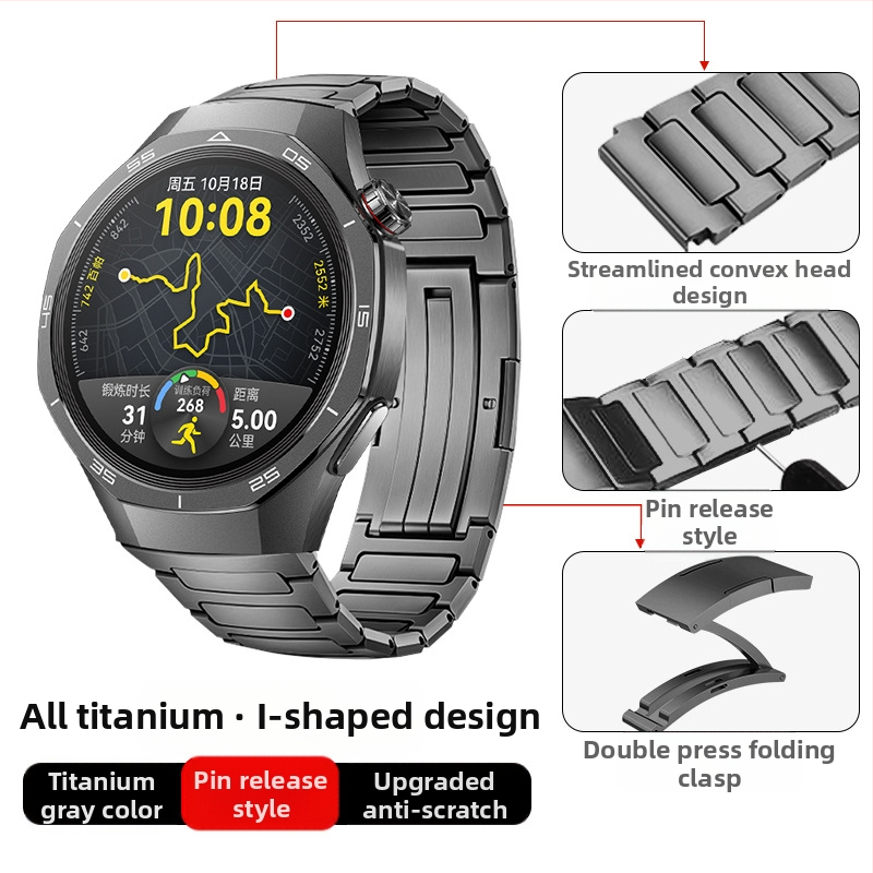 Tinka „Huawei Gt5/Pro Watch“ titano lydinio gryno titano dirželiui „GT4/Watch5/4/6“ verslo stiliaus laikrodžio dirželiui