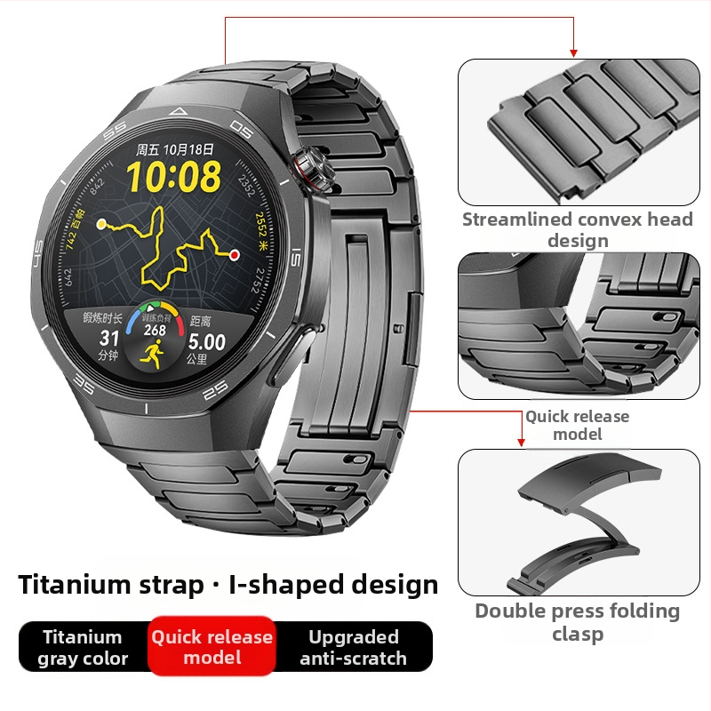 Tinka „Huawei Gt5/Pro Watch“ titano lydinio gryno titano dirželiui „GT4/Watch5/4/6“ verslo stiliaus laikrodžio dirželiui