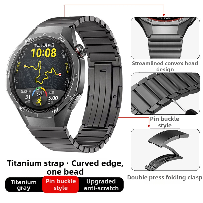 Tinka „Huawei Gt5/Pro Watch“ titano lydinio gryno titano dirželiui „GT4/Watch5/4/6“ verslo stiliaus laikrodžio dirželiui