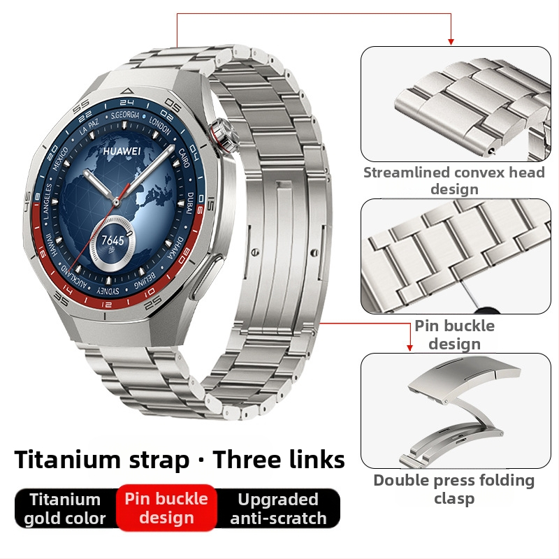 Tinka „Huawei Gt5/Pro Watch“ titano lydinio gryno titano dirželiui „GT4/Watch5/4/6“ verslo stiliaus laikrodžio dirželiui