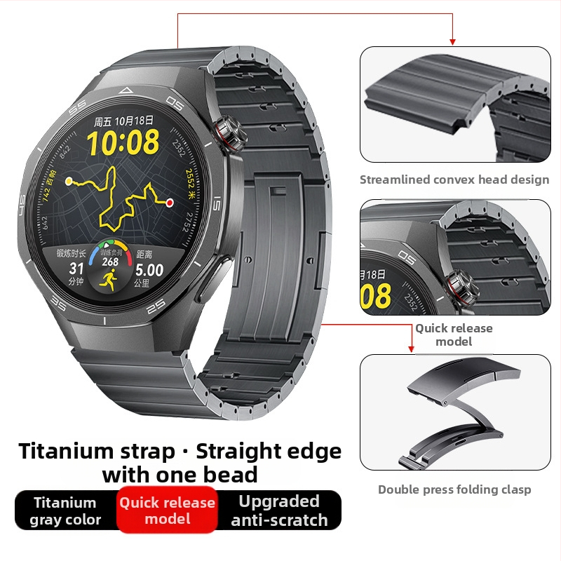 Tinka „Huawei Gt5/Pro Watch“ titano lydinio gryno titano dirželiui „GT4/Watch5/4/6“ verslo stiliaus laikrodžio dirželiui