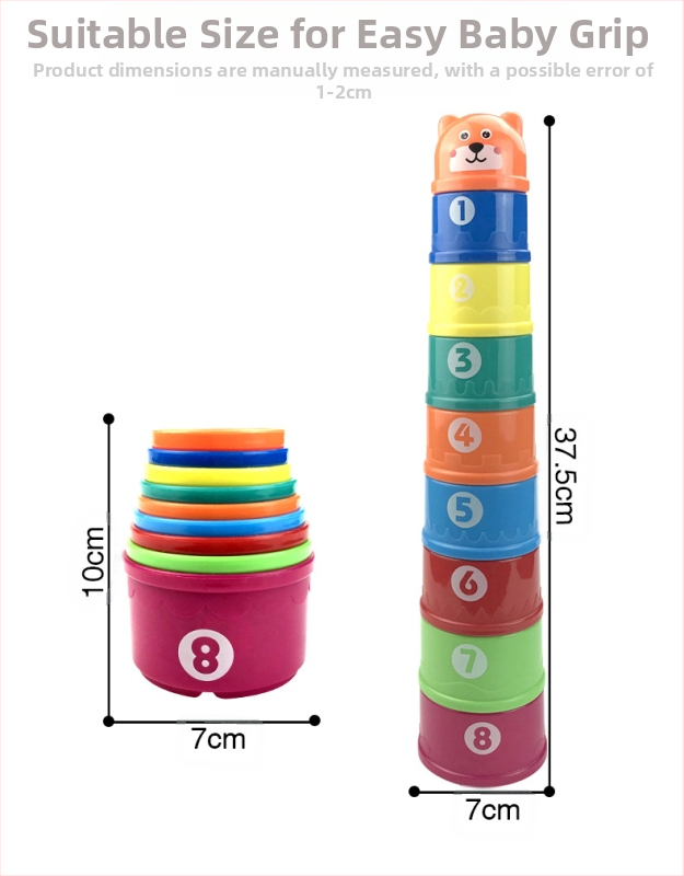 Bērnu krāsaina sakrauta krūze, krāsaina kognitīvi sakrauta krūze, mazuļa izglītojoša agrīnā izglītība, mazuļa praktiskas smadzeņu rotaļlietas