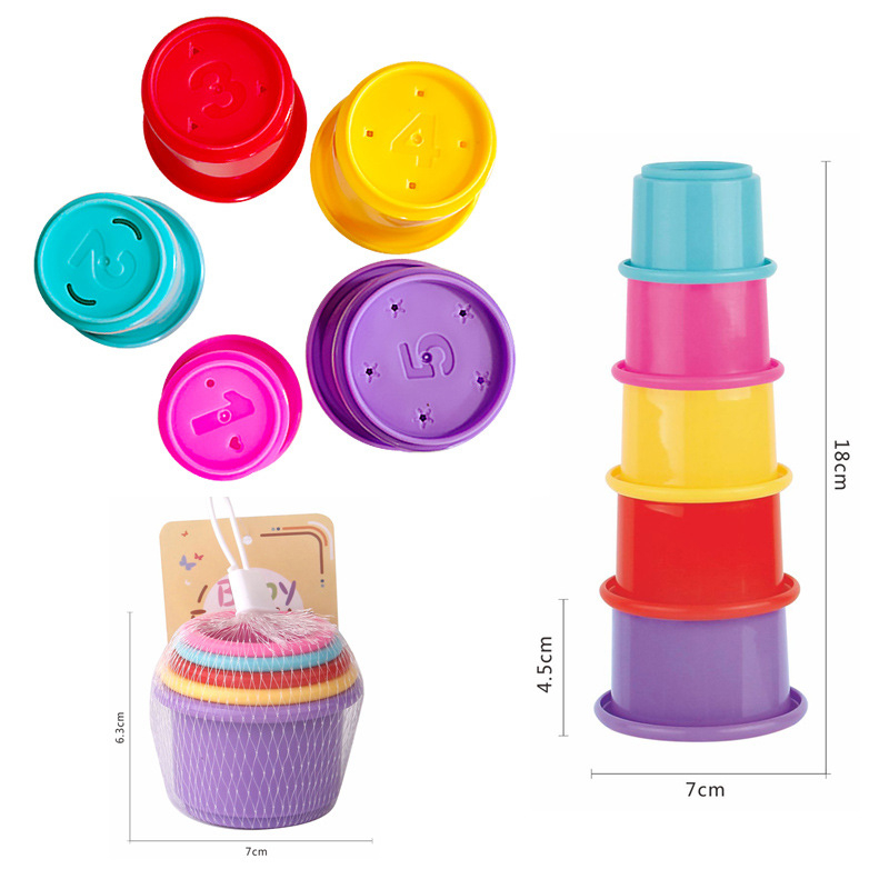 Bērnu krāsaina sakrauta krūze, krāsaina kognitīvi sakrauta krūze, mazuļa izglītojoša agrīnā izglītība, mazuļa praktiskas smadzeņu rotaļlietas