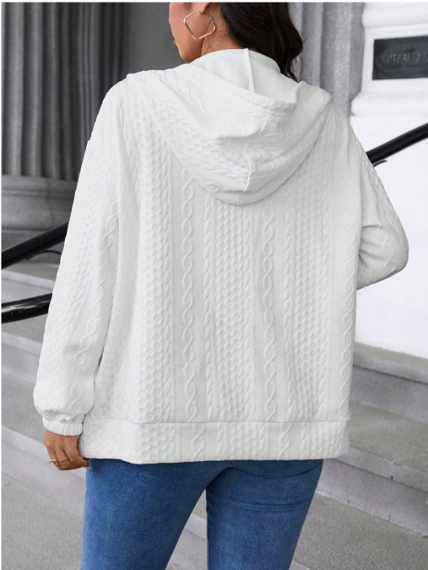 Amazon 2024 Euroopa ja Ameerika Ühendriikide piiriülese väliskaubanduse sügis-talve uus lahtine pikkade varrukatega kapuutsiga kardigan taskuga naistele