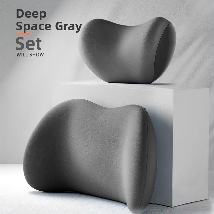 Лятна дишаща велурена възглавница за кола с мемори пяна, възглавница за врата, лумбална облегалка, възглавница за талията Four Seasons, възглавница за седалка с лого с принт