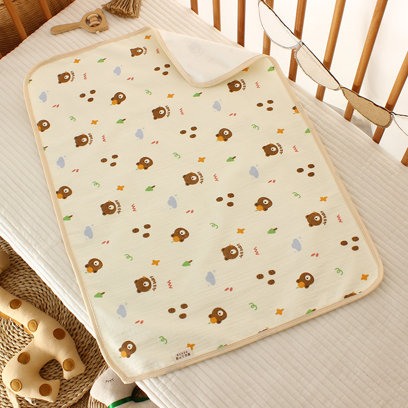 Cukraus vatos marlės vystyklų pagalvėlė kūdikiui, bambuko pluošto, vandeniui atsparus čiužinys kūdikiams, plaunama patalynė kūdikiui