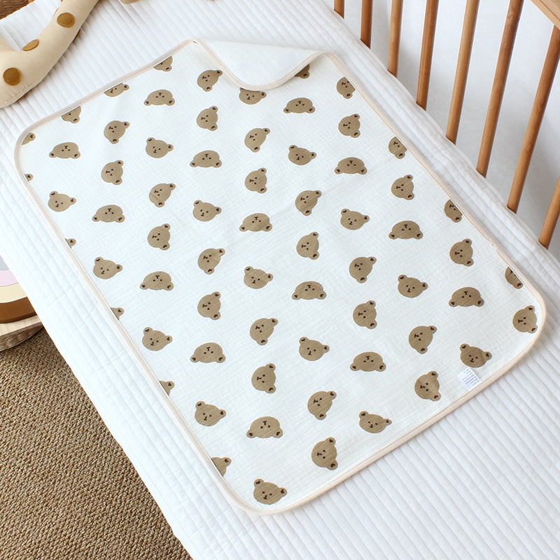 Cukraus vatos marlės vystyklų pagalvėlė kūdikiui, bambuko pluošto, vandeniui atsparus čiužinys kūdikiams, plaunama patalynė kūdikiui