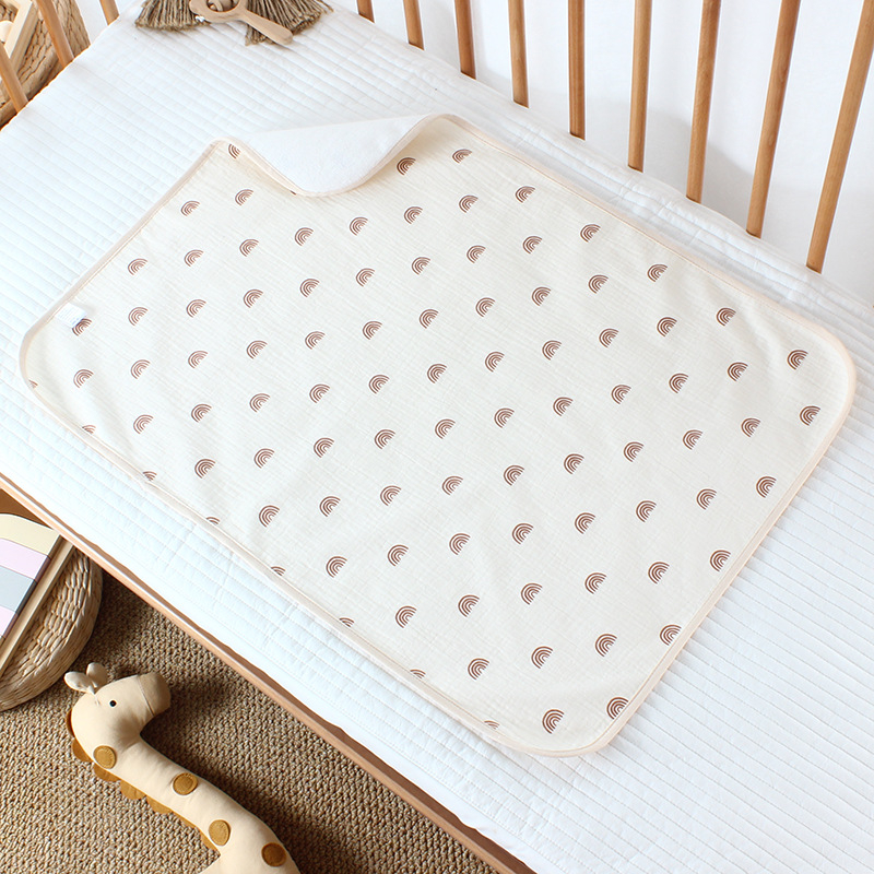 Cukraus vatos marlės vystyklų pagalvėlė kūdikiui, bambuko pluošto, vandeniui atsparus čiužinys kūdikiams, plaunama patalynė kūdikiui