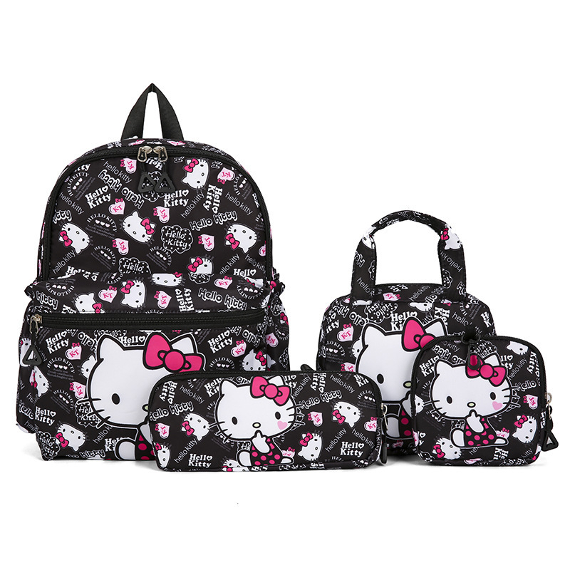 Prekogranični studentski školski ruksak, ženski printani KT Cat ruksak, anime Kuromi, veliki kapacitet, četverodijelni ruksak, prilagođeni model