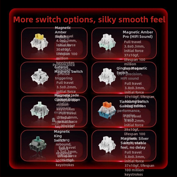 Kuumühendusega 68-minutilise viivitusega eSports HED60 klaviatuur, magnetiline telg, täisklahv, 68 klahvi, madal klahvistik, MA61