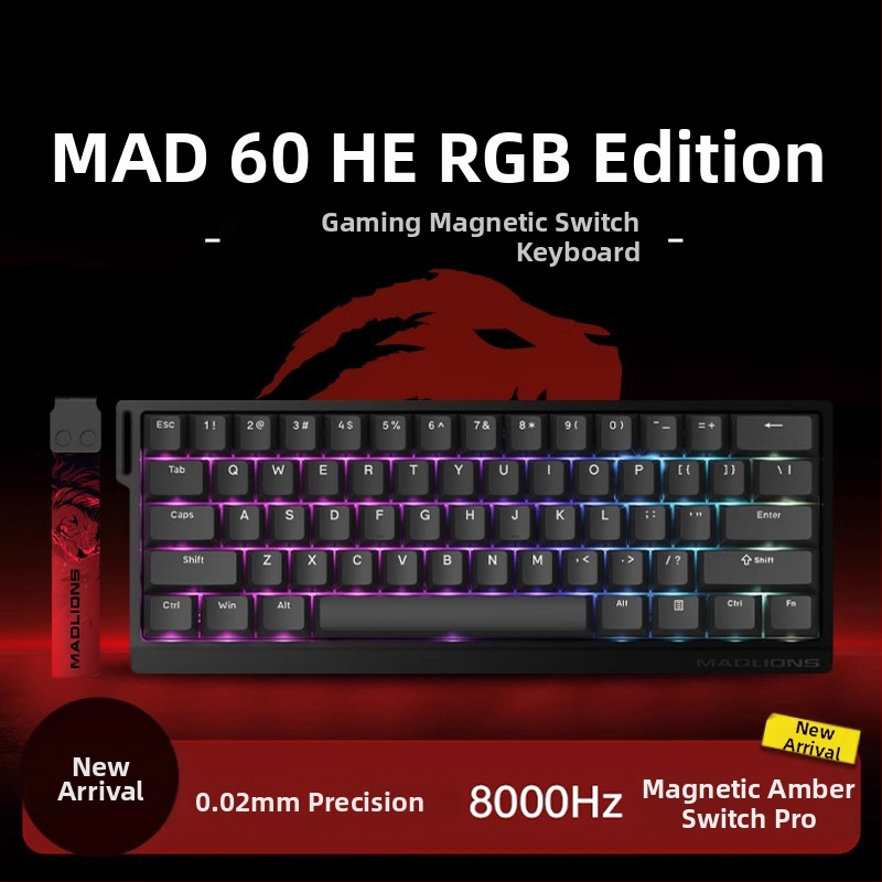 Kuumühendusega 68-minutilise viivitusega eSports HED60 klaviatuur, magnetiline telg, täisklahv, 68 klahvi, madal klahvistik, MA61