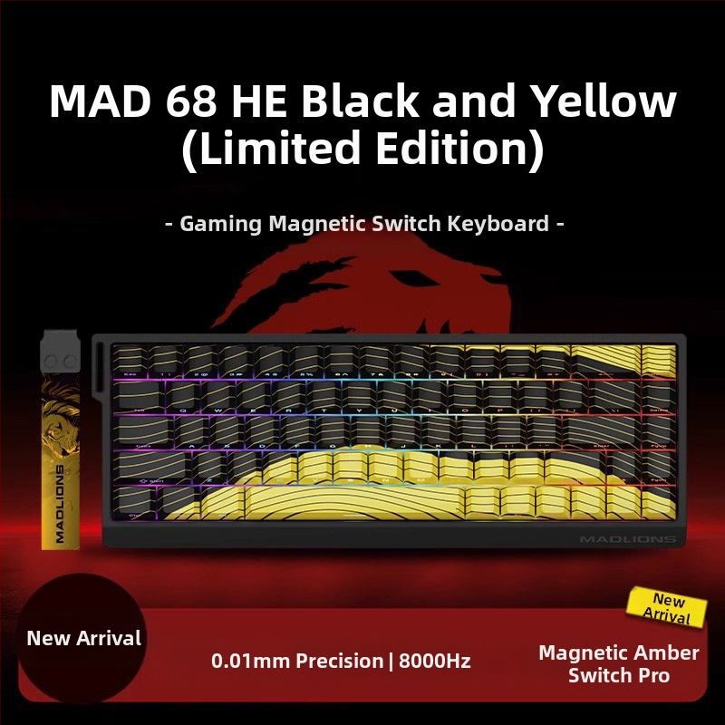 Kuumühendusega 68-minutilise viivitusega eSports HED60 klaviatuur, magnetiline telg, täisklahv, 68 klahvi, madal klahvistik, MA61