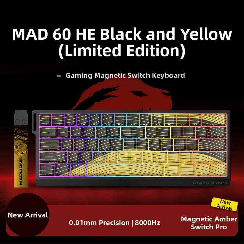 Kuumühendusega 68-minutilise viivitusega eSports HED60 klaviatuur, magnetiline telg, täisklahv, 68 klahvi, madal klahvistik, MA61