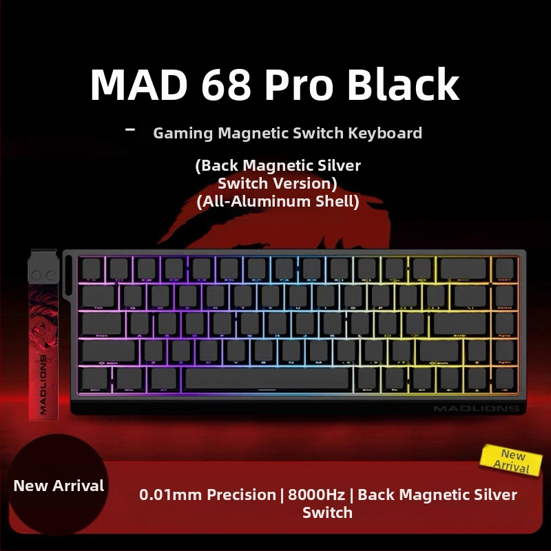 Kuumühendusega 68-minutilise viivitusega eSports HED60 klaviatuur, magnetiline telg, täisklahv, 68 klahvi, madal klahvistik, MA61